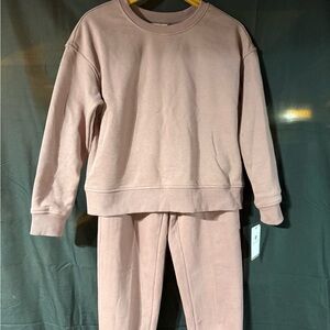 Pink Sweatshirt and Sweatpants Set